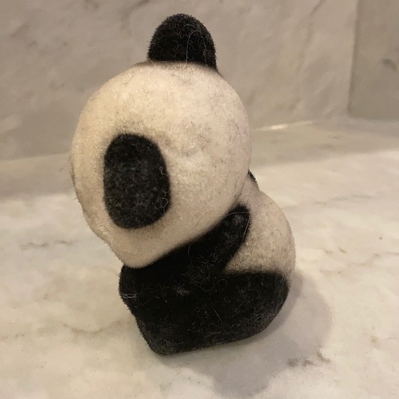 Vintage flocked panda (3) figurines - Picture 7 of 15